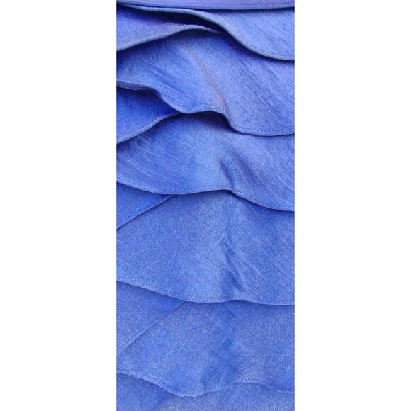 Adrianna Papell Periwinkle Blue  Mini Dress Sz 4P Ruffles Sleeveless Purple ish - Picture 4 of 9